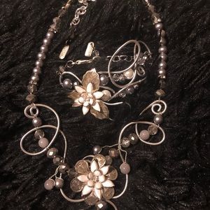 Matching beautifully hand crafted necklace and bracelet set.